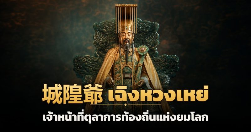 golden Taoist city god temple altar