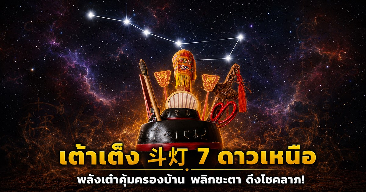 ตะเกียงเจ็ดดวงในทะนานข้าวศาลเจ้าจีน