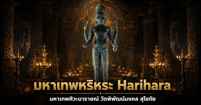 เทวรูปพระหริหระครึ่งศิวะครึ่งวิษณุในวิหารล้านนา
